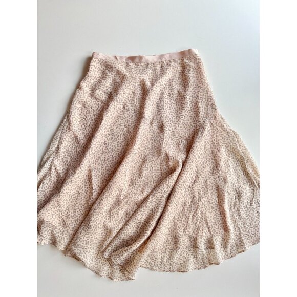 CLUB MONACO Light Pink Abstract Print Silk Chiffon Asymmetrical Skirt, Size 0 - Picture 6 of 14